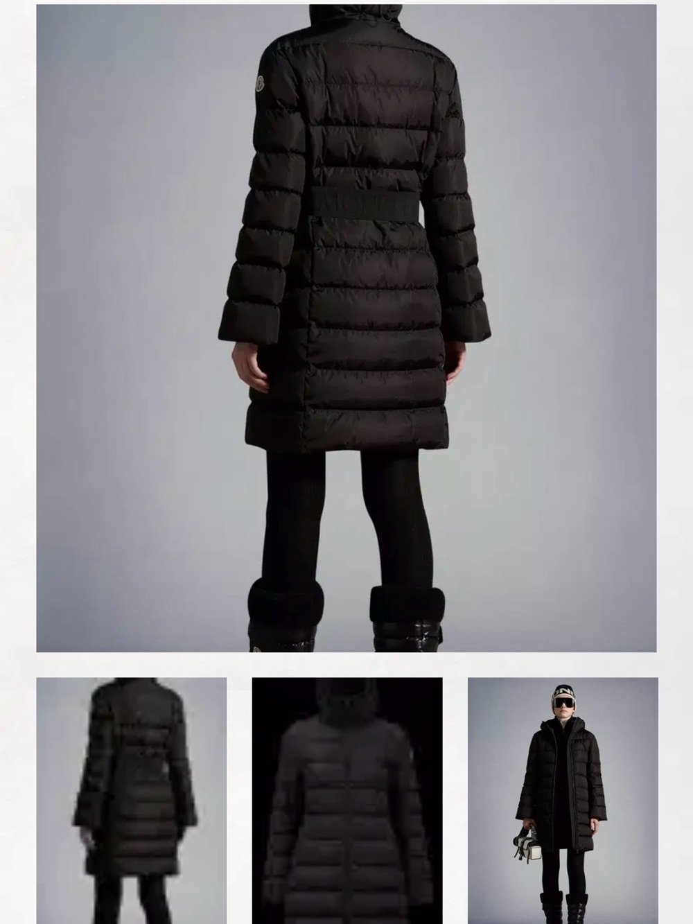 Moncler Black Quilted Long Puffer Coat